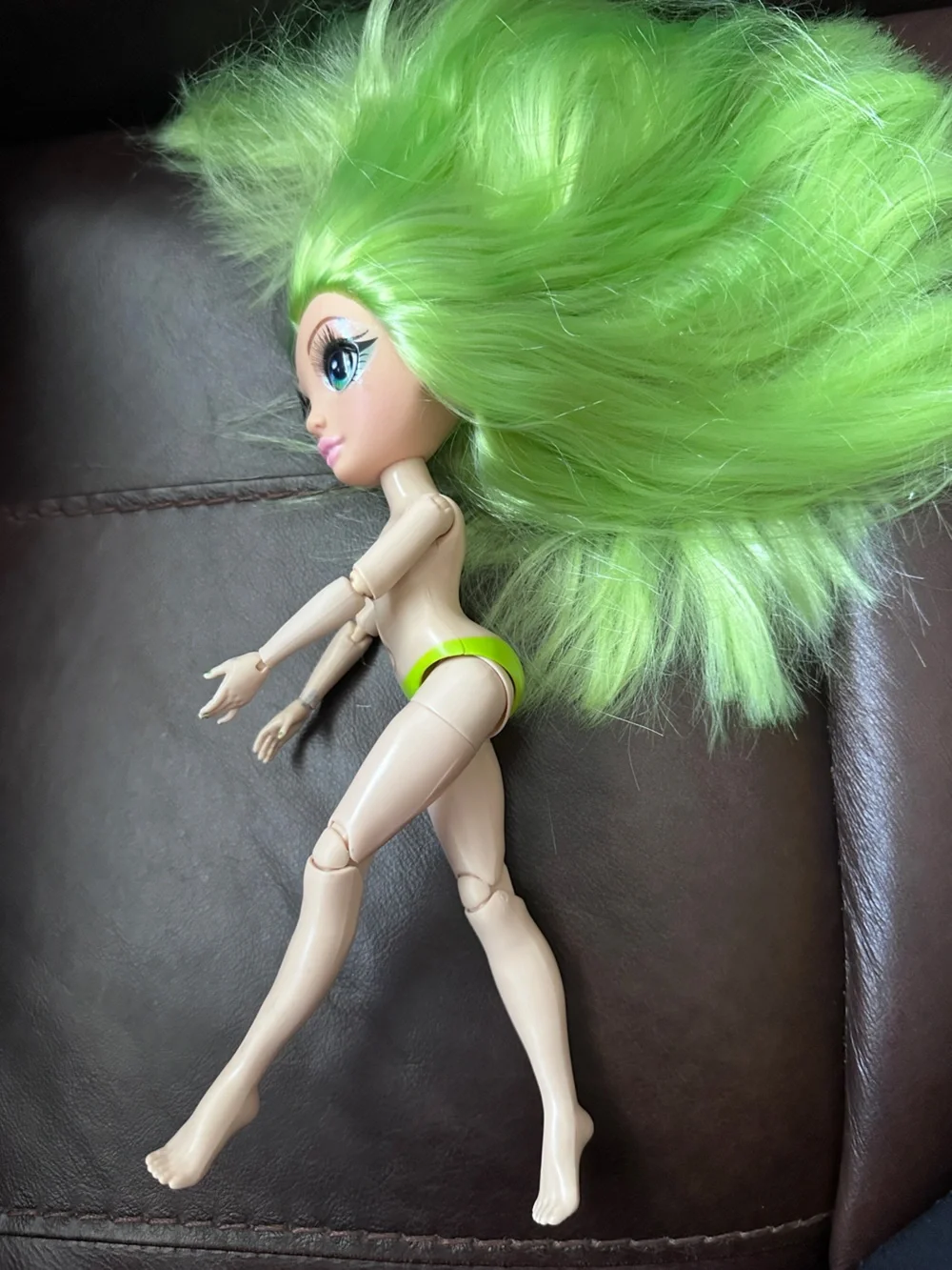 Rainbow High Jade Hunter unclothed  articulated fashion doll long green hair